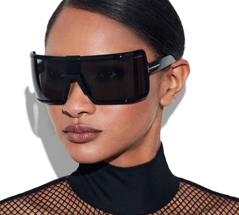 NEW Tom Ford FT1118 Parker Oversized Mask Black $535